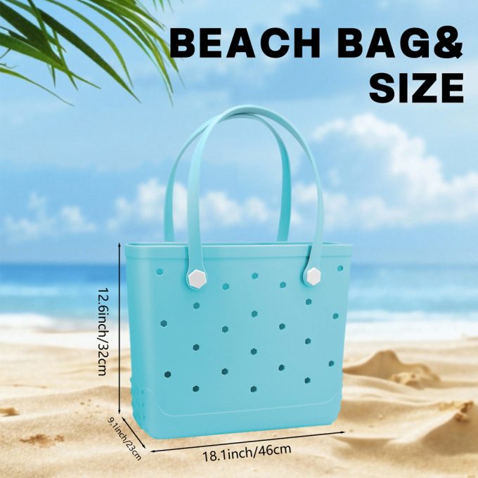 Beach Tote bag EVA waterproof supermarket shopping basket, travel storage bag, outdoor camping travel shoulder bag