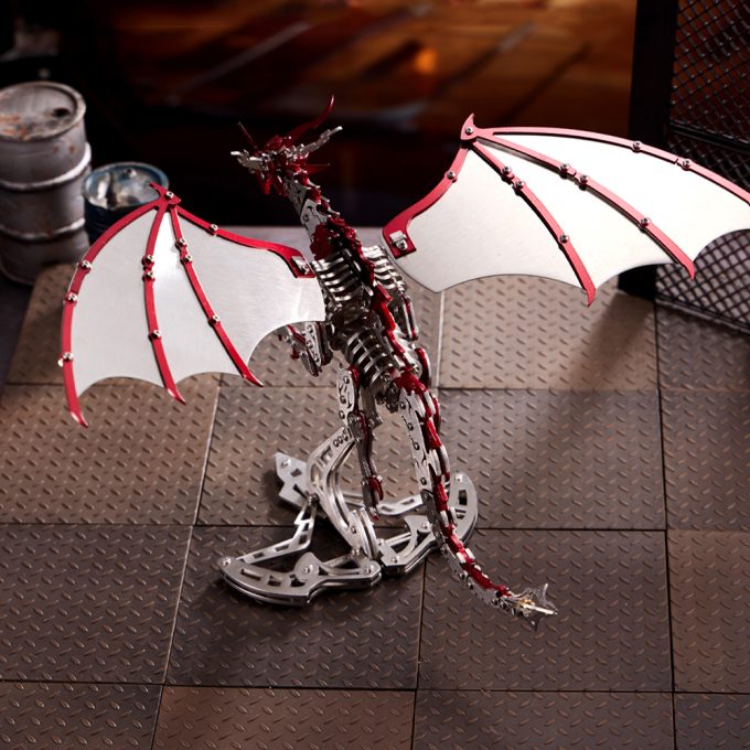 Metal Hero 3D Metal Puzzle Dinosaur Model Kit, 373 Pieces 3D Puzzle Model, DIY Assembly Mechanical Animal Metal 3D Puzzle for Adults Teens