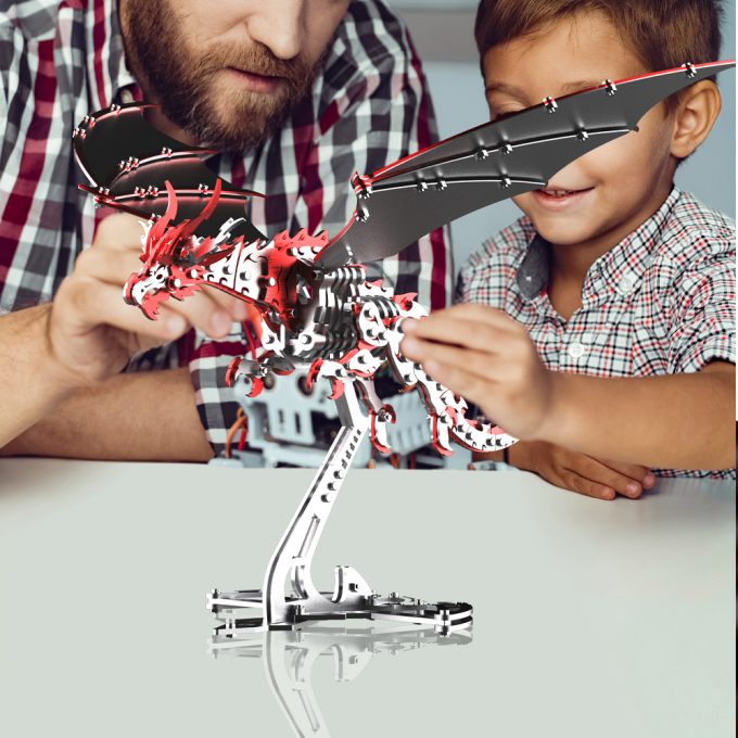 Metal Hero 3D Metal Puzzle Dinosaur Model Kit, 373 Pieces 3D Puzzle Model, DIY Assembly Mechanical Animal Metal 3D Puzzle for Adults Teens
