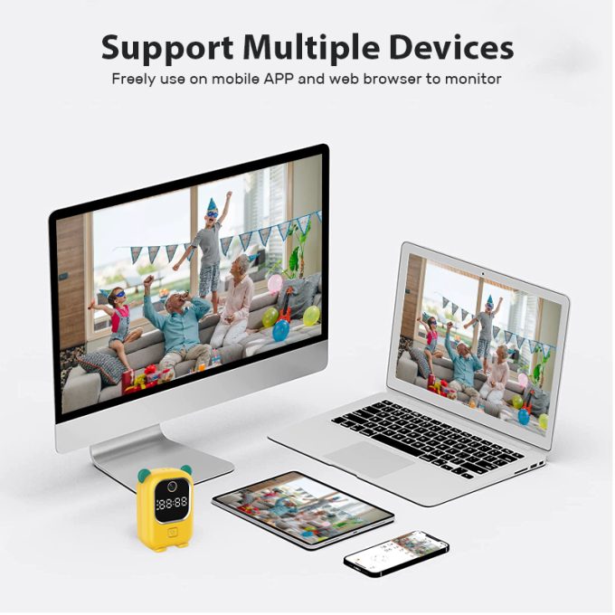 Obvious 1296P Security Camera Baby Movement Monitor with Digital Display for Home Security that connect to your phone