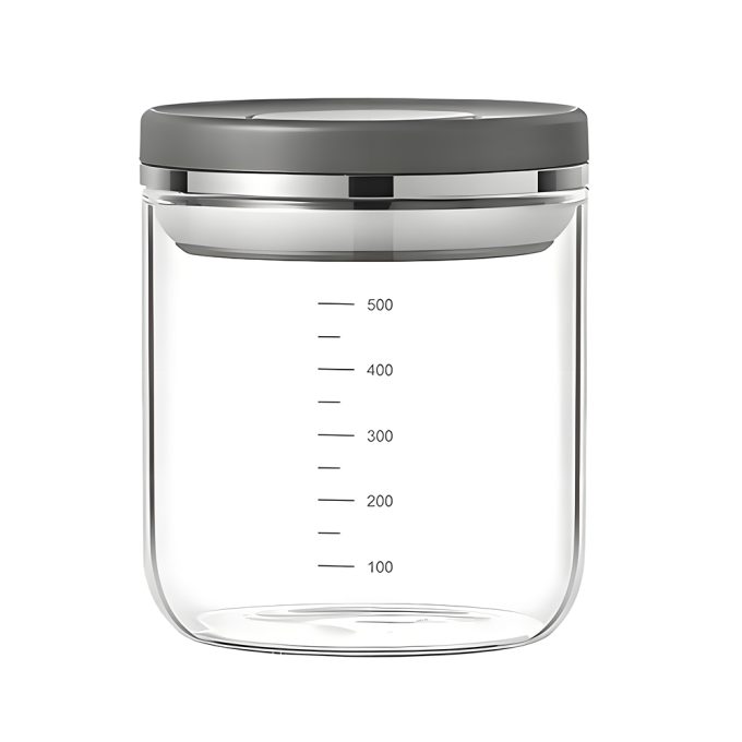 Glass Coffee Canister with Airtight Lid Vacuum Seal Cafe Beans Containers Jars Kitchen Food Storage Tanks for Sugar,Candy,Spices,Oats,Pasta