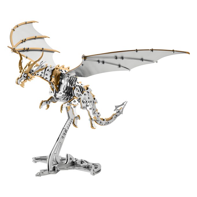 3D Metal puzzle Dinosaur model kit, 373 Pieces 3D Puzzle model, DIY Assembly mechanical Animal metal 3D Puzzle for Adults teens